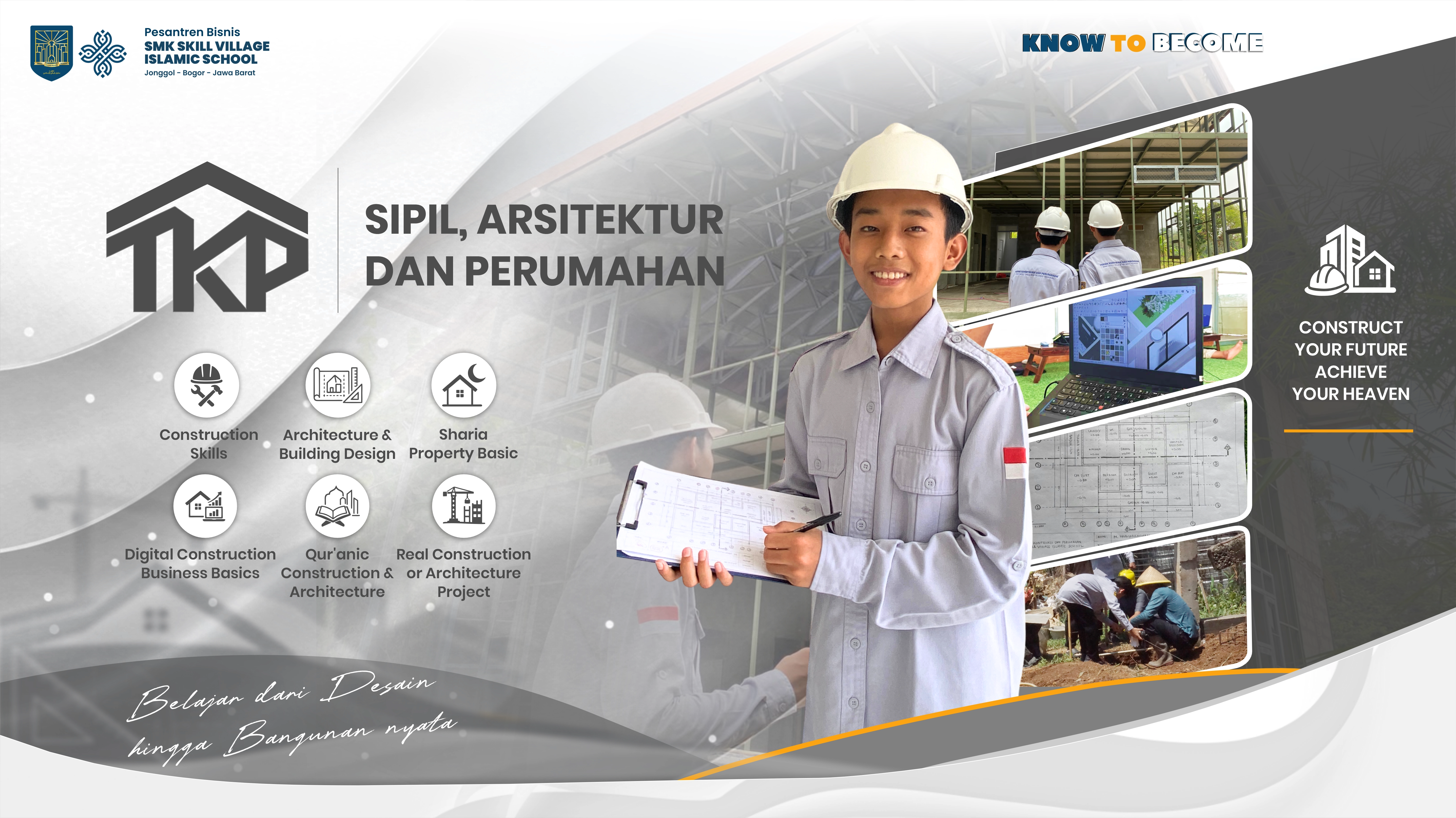 Banner Jurusan Teknik Konstruksi & Perumahan (TKP) SMK Skill Village Islamic School